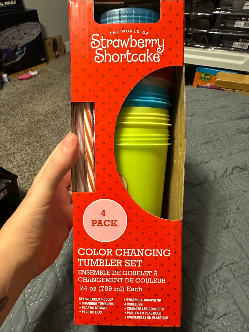 Strawberry Shortcake 4 Pack Color Changing Tumblers with Straws